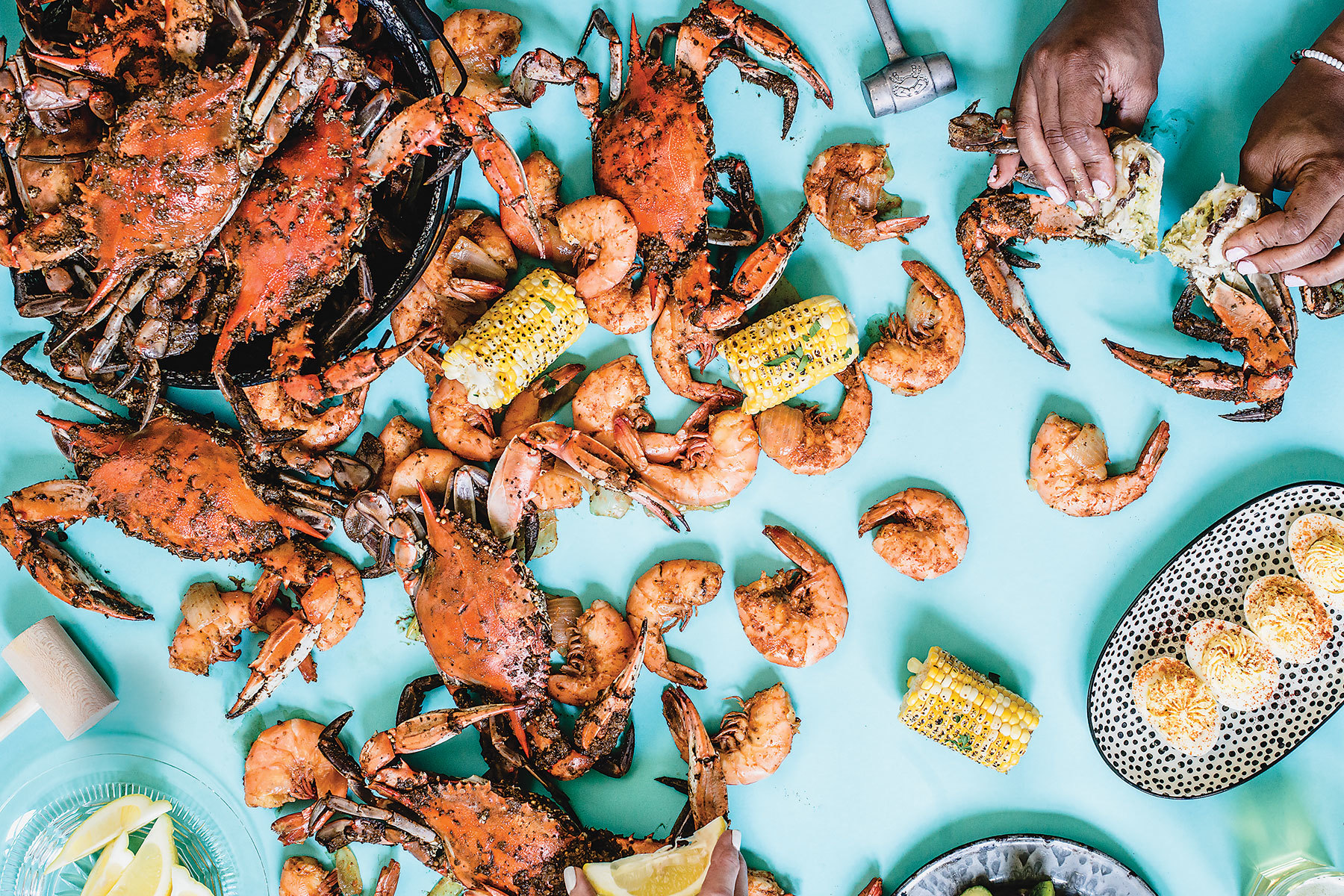 crab feast table