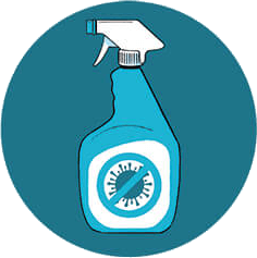 An illustration of cleaning supplies.