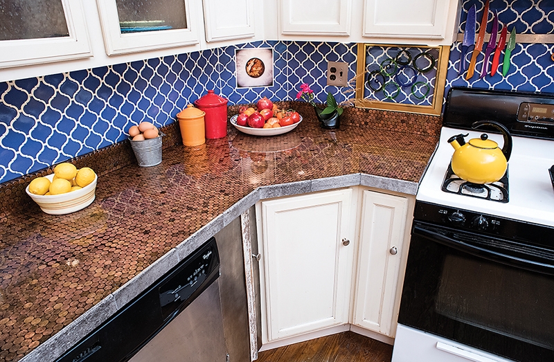 Diy A Kitchen Counter Made Of Pennies